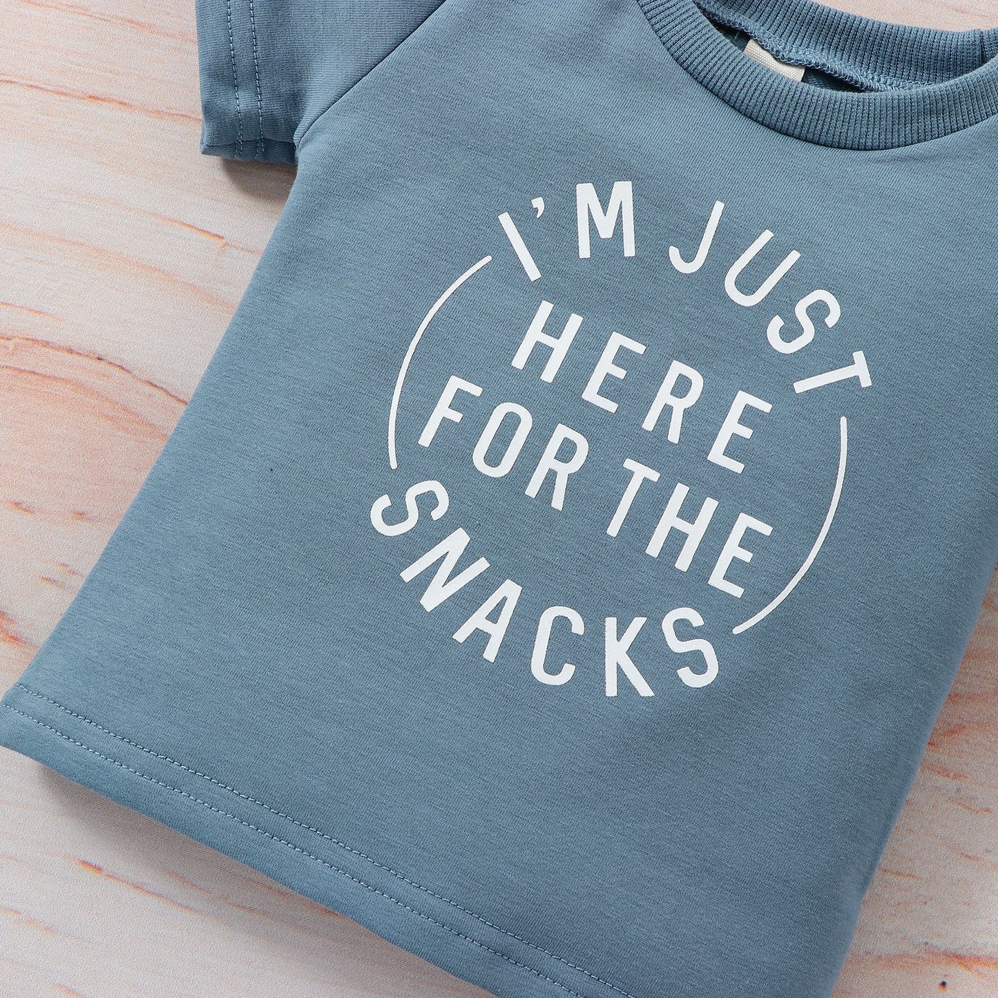 Spring And Summer Wear Western Style Baby Clothes Shirt Printed Letters Solid Color Shorts