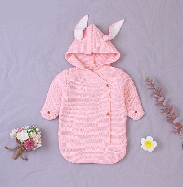 Knitted rabbit sleeping bag