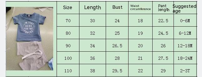 Spring And Summer Wear Western Style Baby Clothes Shirt Printed Letters Solid Color Shorts